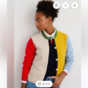 Alex Mill 100% Extra Fine Merino Wool Francis Colorblock Cardigan